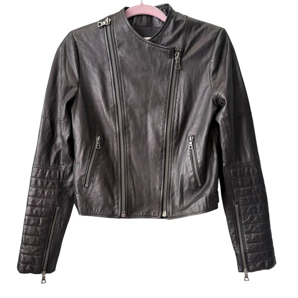 Alice + Olivia Gamma "Loving You" Embroidered Leather Moto Jacket – Rare - Picture 4 of 9